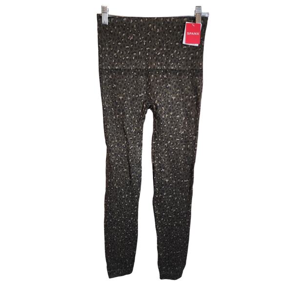 Spanx Look at Me Now Leggings, Olive Leopard, NWT, Large - Picture 1 of 7